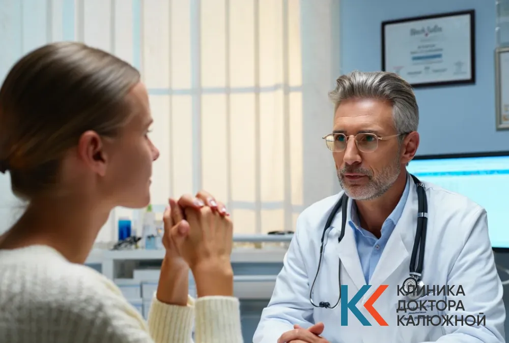 Врач-психиатр и пациент в кабинете клиники